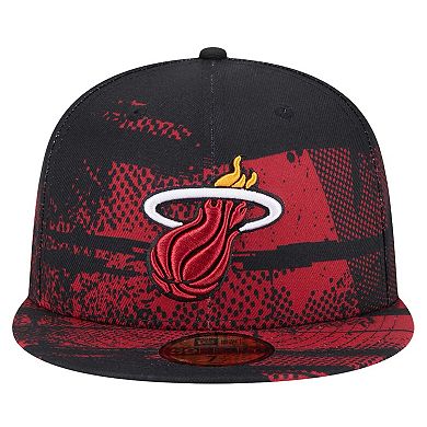 Men's New Era Black Miami Heat Tip-Off 59FIFTY Fitted Hat