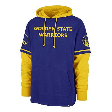Men's '47 Royal Golden State Warriors Trifecta Shortstop Pullover Hoodie