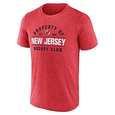 Men's Fanatics Heather Red New Jersey Devils Property Of T-Shirt