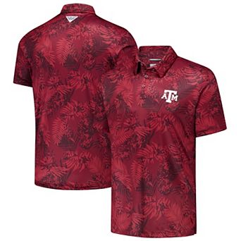 Men's Columbia Maroon Texas A&M Aggies PFG Super Terminal Tackle�� Omni-Shade�� Bangalows Polo