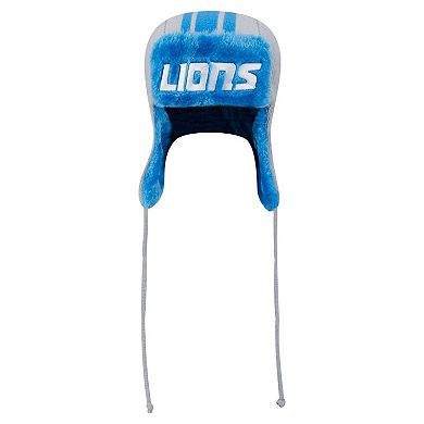 Men's New Era Gray Detroit Lions Helmet Head Trapper Knit Hat