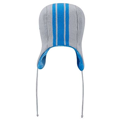 Men's New Era Gray Detroit Lions Helmet Head Trapper Knit Hat