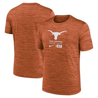 Men's Nike Cardinal Texas Orange Campus Center Block Velocity Performance T-Shirt
