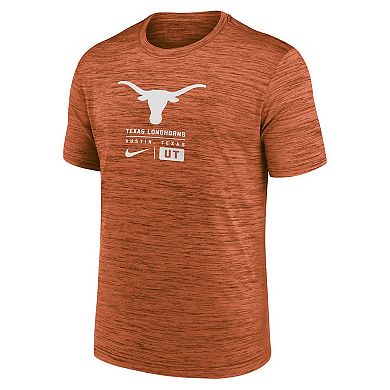 Men's Nike Cardinal Texas Orange Campus Center Block Velocity Performance T-Shirt