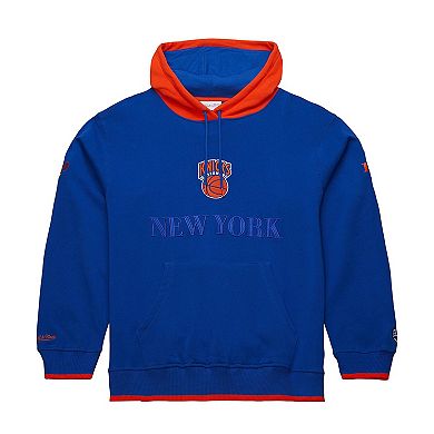 Men's Mitchell & Ness Royal New York Knicks Hardwood Classics Team OG 3.0 Pullover Hoodie