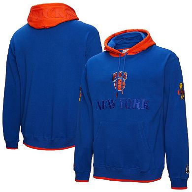 Men's Mitchell & Ness Royal New York Knicks Hardwood Classics Team OG 3.0 Pullover Hoodie