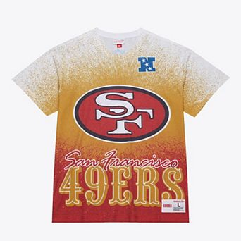 Men's Mitchell & Ness White San Francisco 49ers Team Burst Vintage Logo T-Shirt