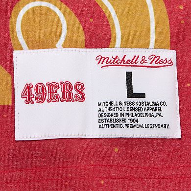 Men's Mitchell & Ness White San Francisco 49ers Team Burst Vintage Logo T-Shirt
