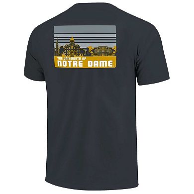 Men's Navy Notre Dame Fighting Irish Striped Campus Skyline T-Shirt