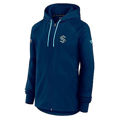 Women's Fanatics Deep Sea Blue Seattle Kraken Authentic Pro Rink Fleece Full-Zip Jacket