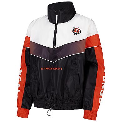 Women's The Wild Collective Black Cincinnati Bengals 1/4 Zip Track Jacket