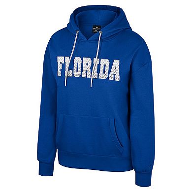 Women's Colosseum Royal Florida Gators Reflection Rhinestone Drawcord Pullover Hoodie
