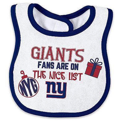 Newborn & Infant WEAR by Erin Andrews New York Giants Allover Print Full-Zip Sleeper & Bib Set