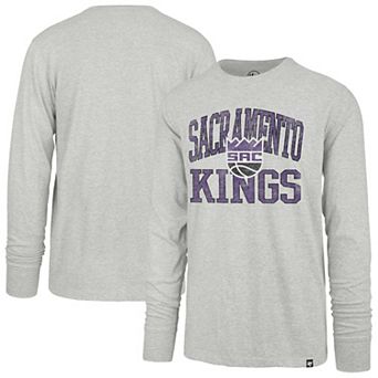 Men's '47 Gray Sacramento Kings First Rate Franklin Long Sleeve T-Shirt