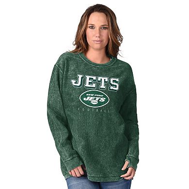 Women's G-III 4Her by Carl Banks Green New York Jets Comfy Cord Pullover Sweatshirt