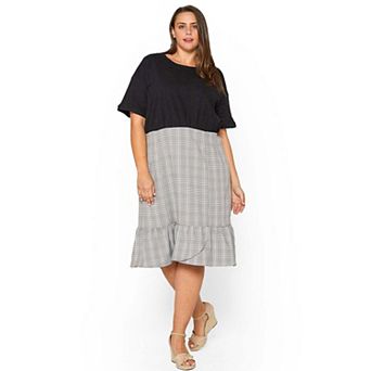 Plus Size Glen Plaid Mermaid Dress