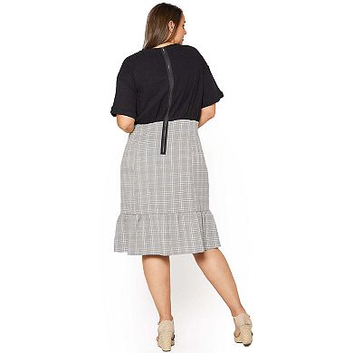 Plus Size Glen Plaid Mermaid Dress