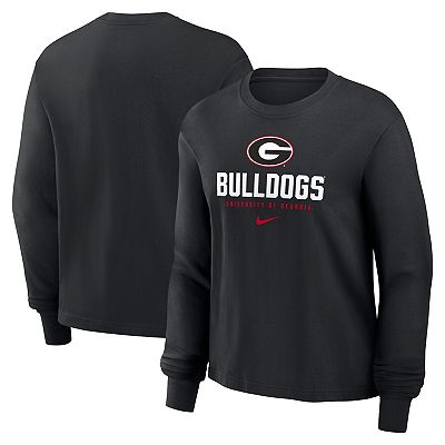 Women s Nike Black Georgia Bulldogs Primetime University Boxy Long Sleeve T Shirt