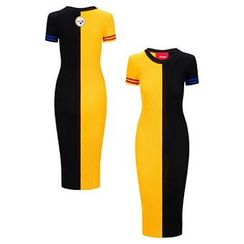 Women's STAUD Gold/Black Pittsburgh Steelers Colleen Dress