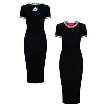 Women's STAUD Black/Aqua Miami Dolphins Colleen Dress