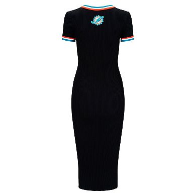 Women's STAUD Black/Aqua Miami Dolphins Colleen Dress