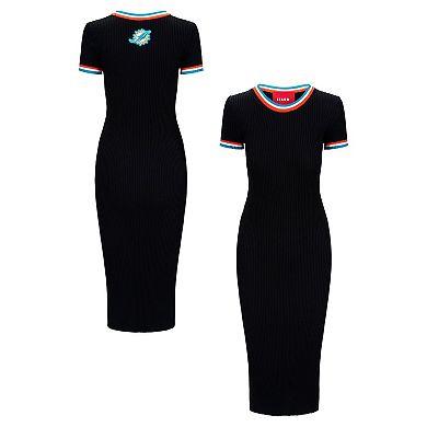 Women's STAUD Black/Aqua Miami Dolphins Colleen Dress