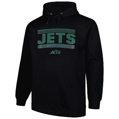 Men's Fanatics Black New York Jets Big & Tall Pop Pullover Hoodie