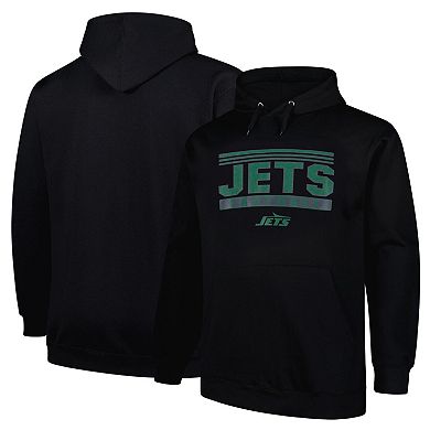 Men's Fanatics Black New York Jets Big & Tall Pop Pullover Hoodie