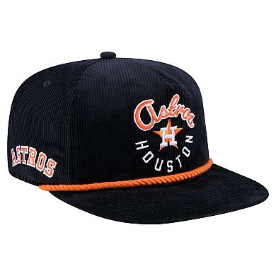 Men's New Era Navy Houston Astros Full Circle Corduroy Golfer Adjustable Hat