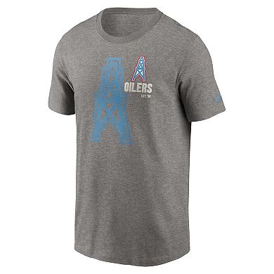 Men's Nike Heather Charcoal Houston Oilers Logo Essential T-Shirt