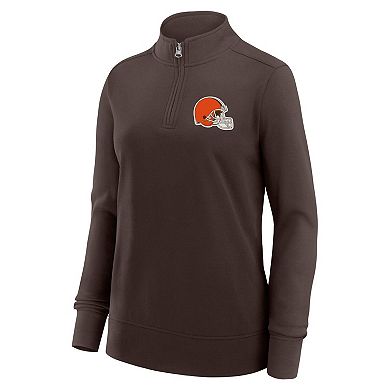 Women's Brown Cleveland Browns Velocity Quarter-Zip Jacket