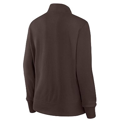 Women's Brown Cleveland Browns Velocity Quarter-Zip Jacket