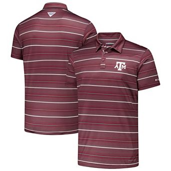 Men's Columbia Maroon Texas A&M Aggies PFG Super Terminal Tackle�� Omni-Shade�� Stripe Polo