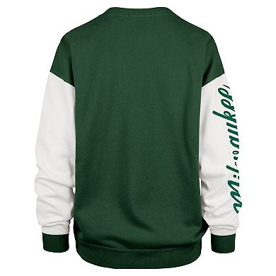 Women's '47 Hunter Green Milwaukee Bucks Rise Andie Oversized Pullover Sweatshirt