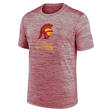 Men's Nike Cardinal USC Trojans Campus Center Block Velocity Performance T-Shirt