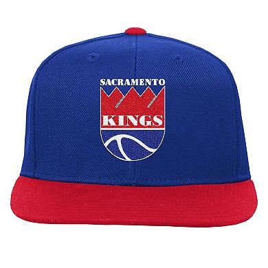 Youth Blue/Red Sacramento Kings Team Logo Two-Tone Flatbrim Snapback Hat