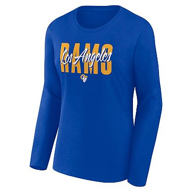 Women's Royal Los Angeles Rams Grip Long Sleeve T-Shirt