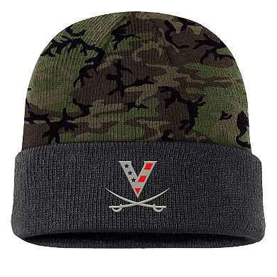 Men's Nike Camo Virginia Cavaliers Military Appreciation Cuffed Knit Hat