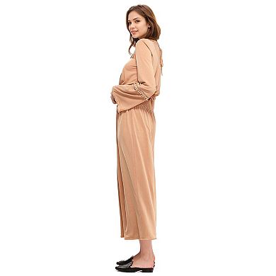 Smocked Waist Wide Leg Palazzo Pants