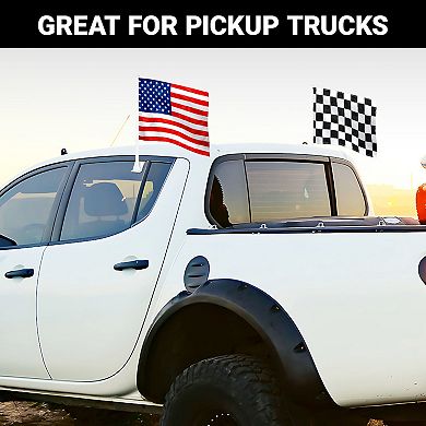 G128 11x17 Inches Combo American Checkered Flag Printed Double Sided Car Flag