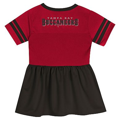 Girls Toddler Red Tampa Bay Buccaneers Stadium Lights Fashion Jersey V-Neck Dress