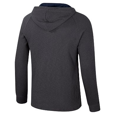 Men's Colosseum Charcoal Illinois Fighting Illini Dujour Ralgan Long Sleeve Henley Hoodie T-Shirt