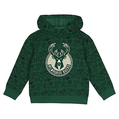 Toddler Green Milwaukee Bucks Give and Go Pullover Hoodie and Sweatpants Set