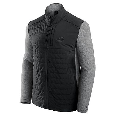 Unisex Fanatics Black/Heather Gray Buffalo Bills Front Office Tonal Full-Zip Jacket