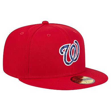 Men's New Era Red Washington Nationals Checkered Undervisor 59FIFTY Fitted Hat