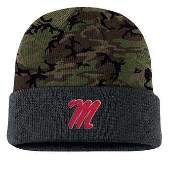 Men's Nike Camo Ole Miss Rebels Military Appreciation Cuffed Knit Hat