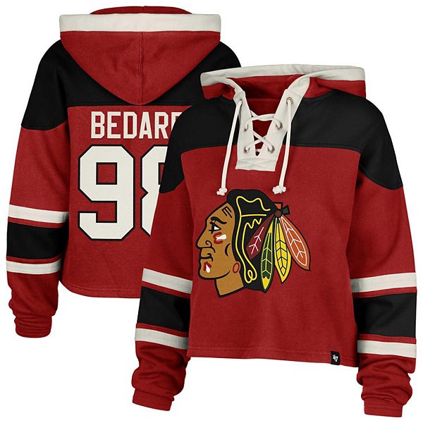売れ筋商品|||４７ブランド カットソー トップス レディース Women's Connor Bedard Red Chicago Blackhawks Superior Lacer Cropped Pullover Hoodie Red 7409794?wid=600&hei=600&