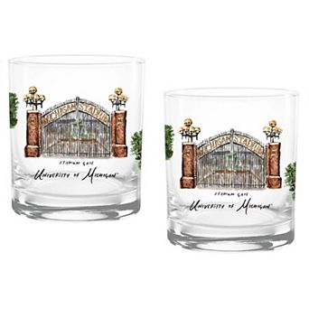 Michigan Wolverines 2-Pack 14oz. Laura Wilcox University Rocks Set