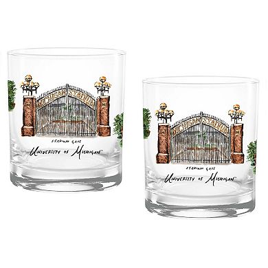 Michigan Wolverines 2-Pack 14oz. Laura Wilcox University Rocks Set