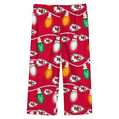 Preschool Kansas City Chiefs Two-Piece Garland Holiday Long Sleeve Pajama Set